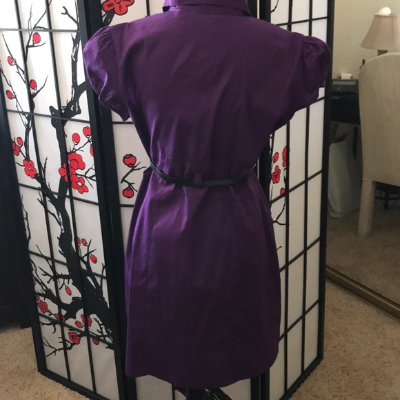 10 button down short sleeves purple dress - Picture 3 of 3
